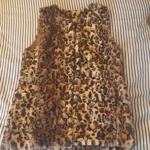 Steve Madden Faux Fur Leopard Print Vest